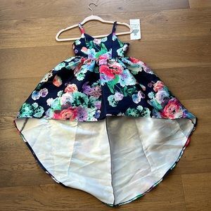 Rare Editions girls formal navy pink floral dress size 7